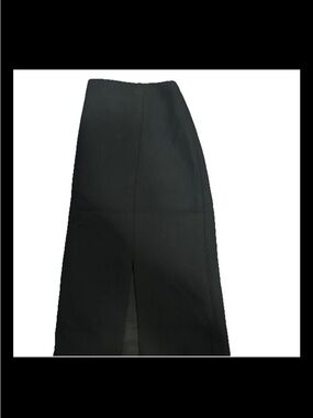 GAP Black High-Waist Midi Pencil Skirt with Center Front Slit